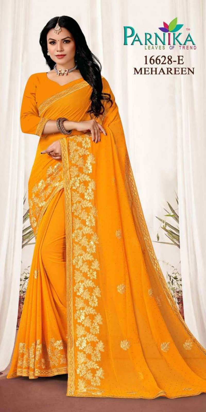 Parnika India Georgette Shirshoke Work Sarees Festive Wear Wedding Saree for Women- 16628