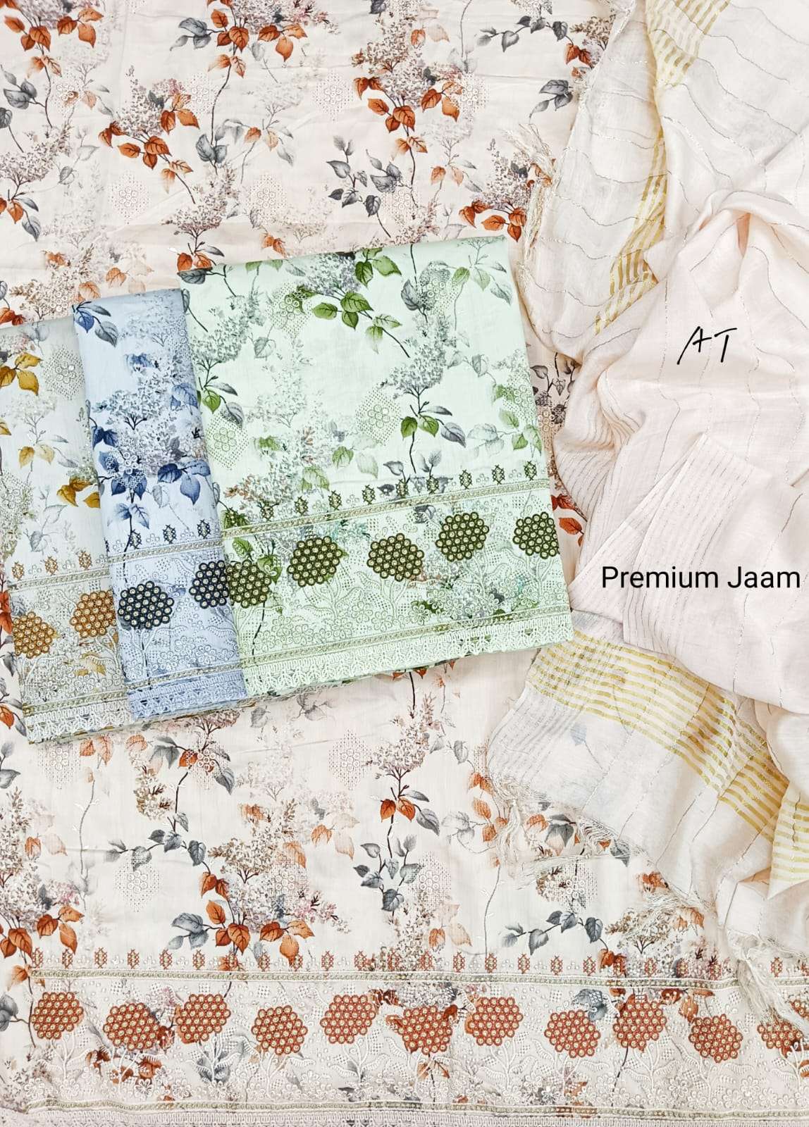 pr 1106 premium jaam four colour matching amazing salwar kameez materials