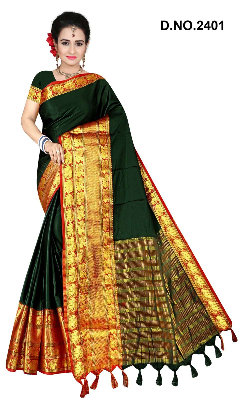 pr 2401 cotton silk single poonam sarees in best rate