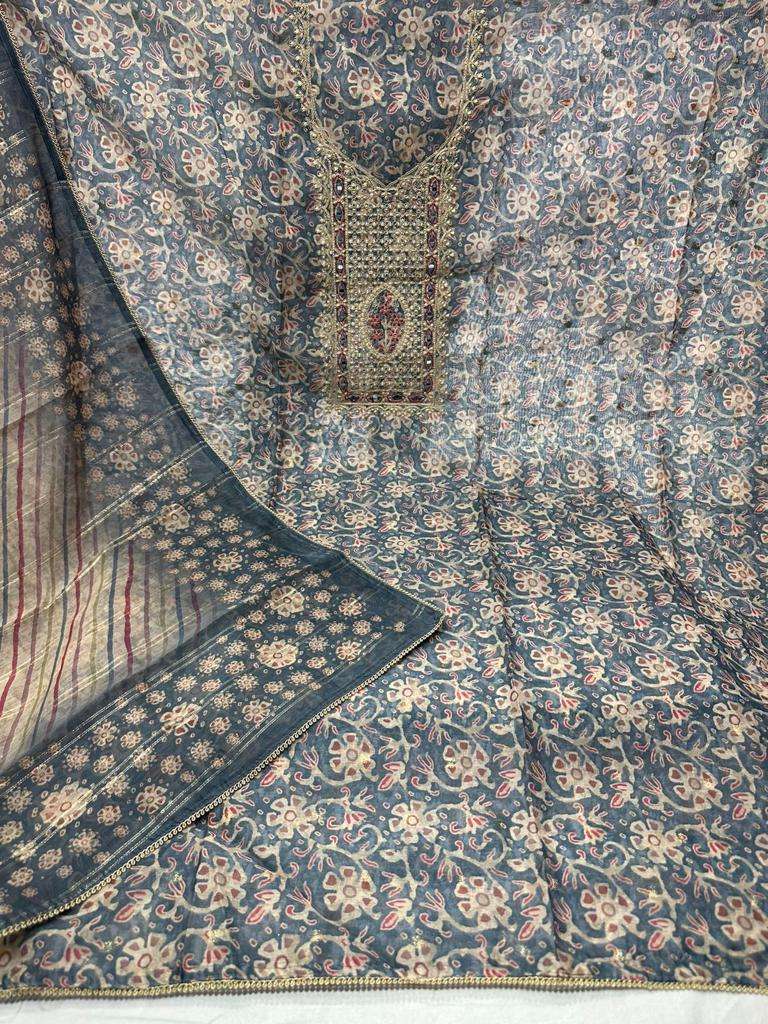 pr armani series fancy digital print with neck handwork salwar kameez material 