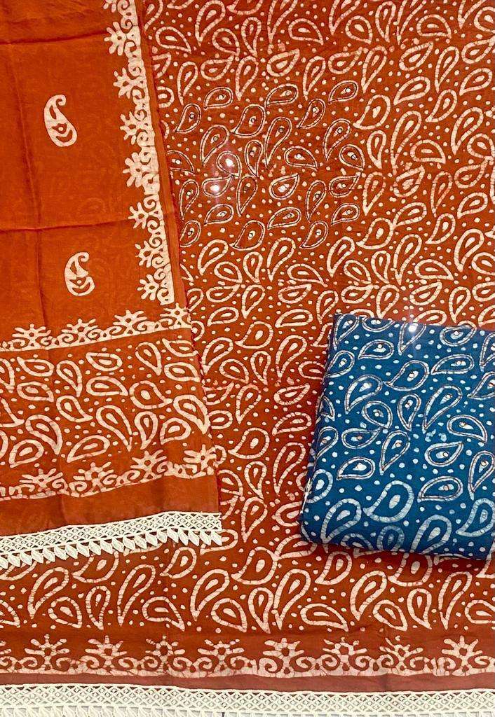 pr baatik special designer katha handwork amazing salwar kameez material 
