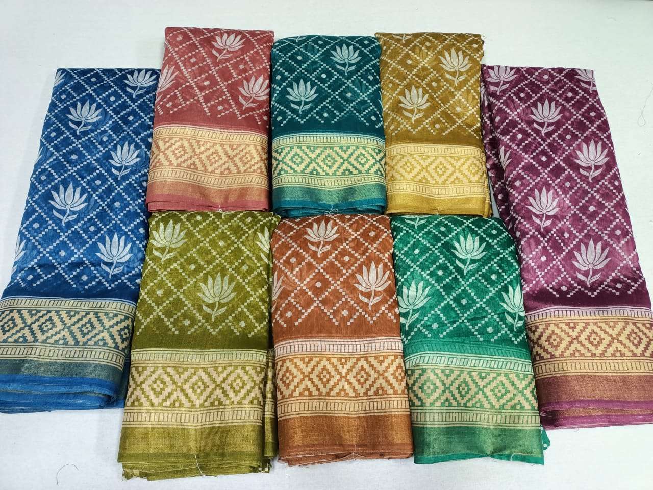 pr cotton jari patta 8 color matching saree set best rate 