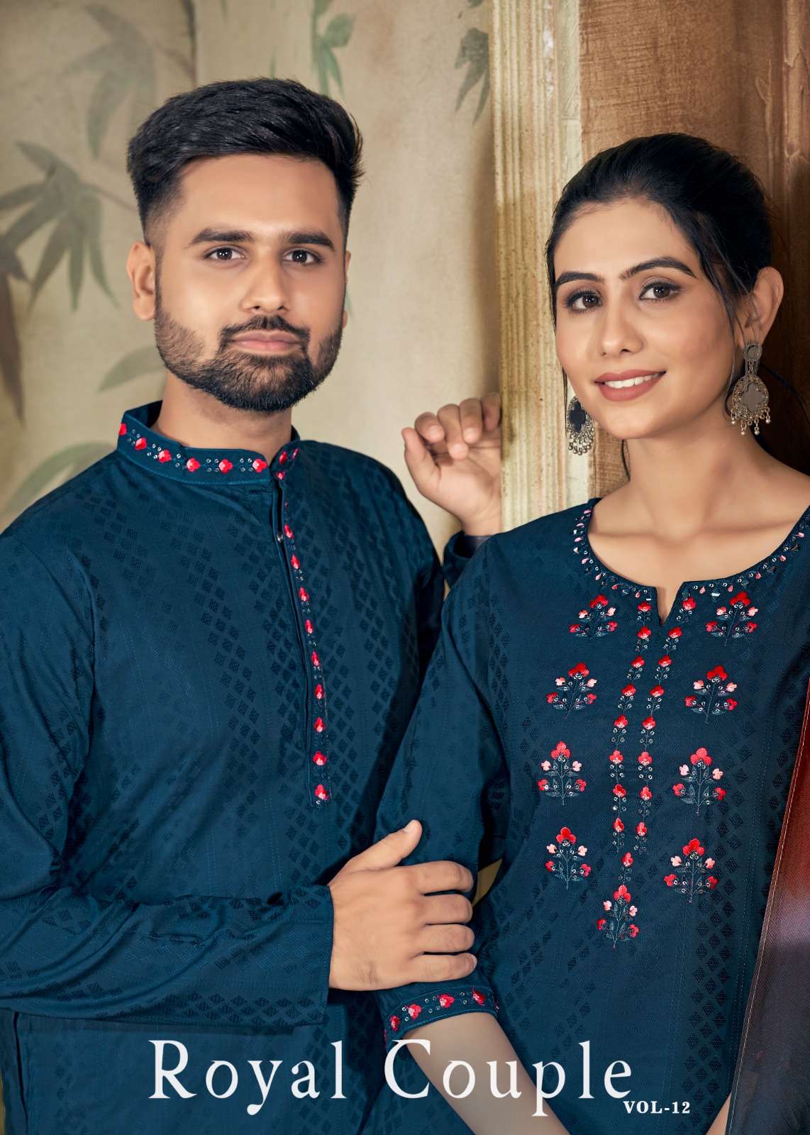 pr royal couple vol 12 amazing couple combo mens kurta pajama and womens kurti pant dupatta