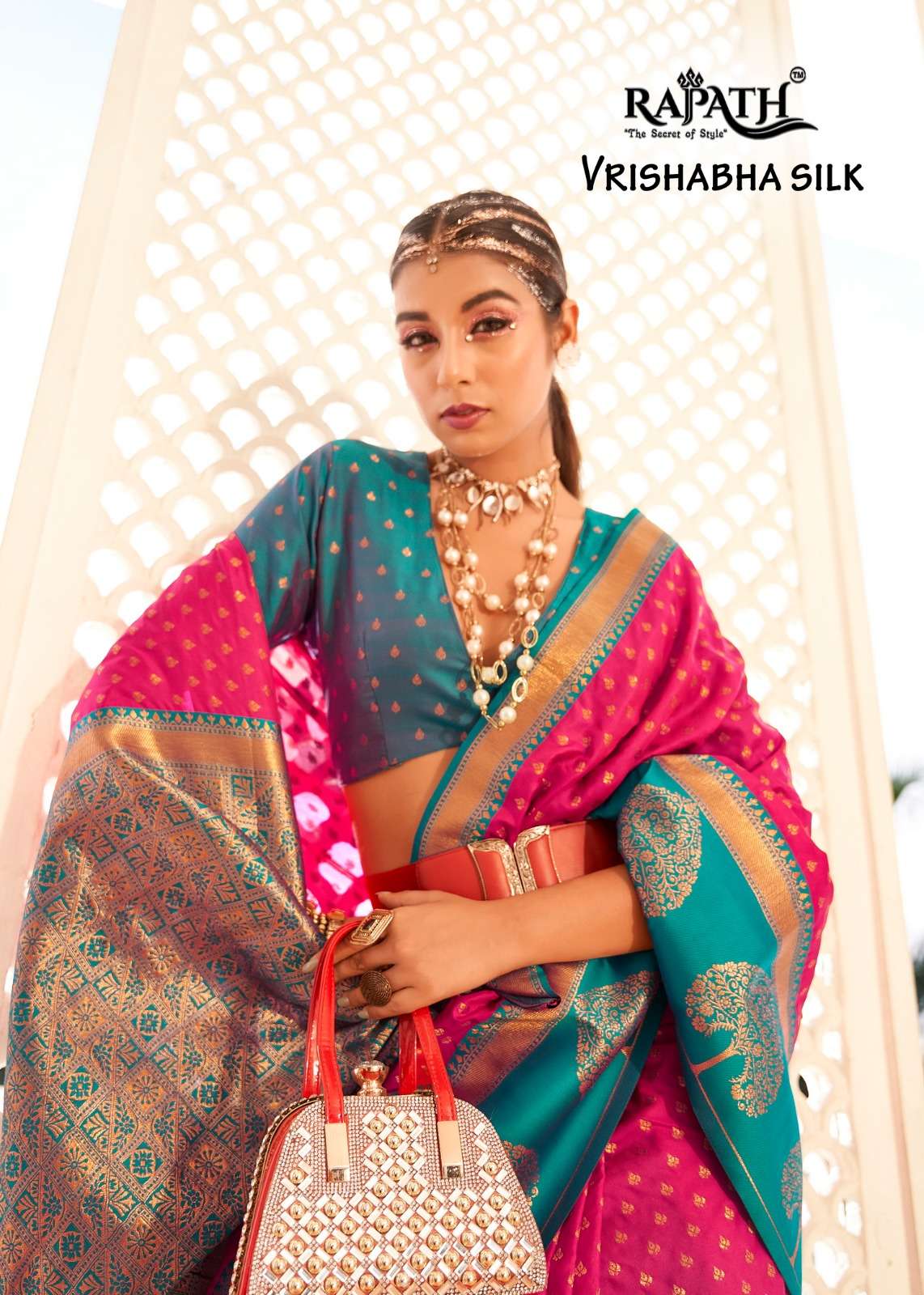 rajpath present vrishabha silk 145001-145008 soft banarasi paithani with copper zari weaving sarees collection 