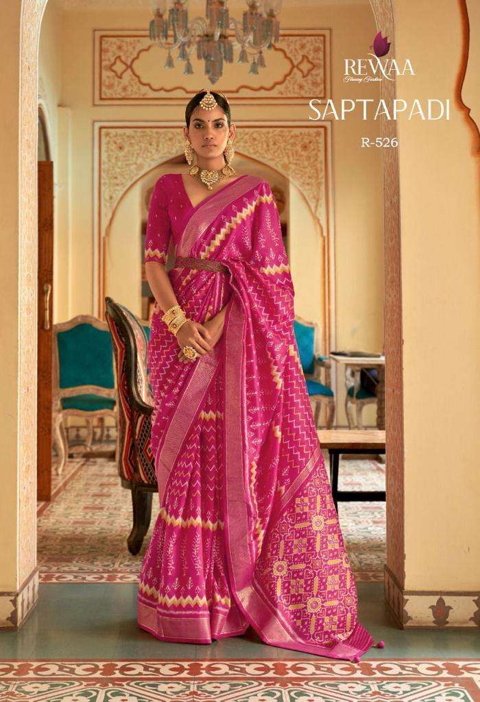 rewaa saptapadi 526 design colors smooth patola saree online 