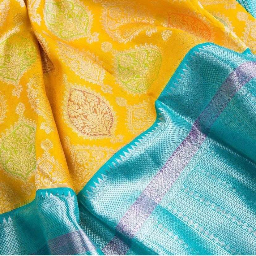 Roopam 5 Banarasi Weaving Silk Saree Blouse Satin Banglory with Heavy Embroidery work