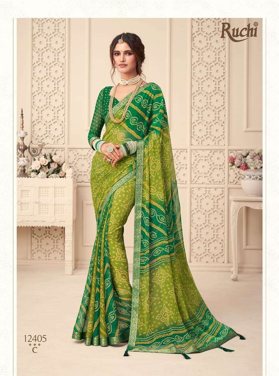 ruchi jalpari vol 2 hits traditional wear bandhej sarees wholesaler