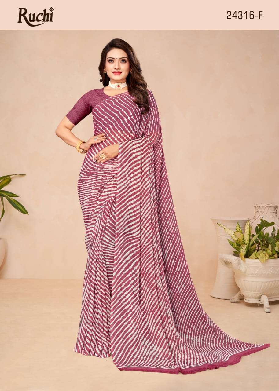 ruchi star chiffon lehriya 24316 fancy printed sarees collection 
