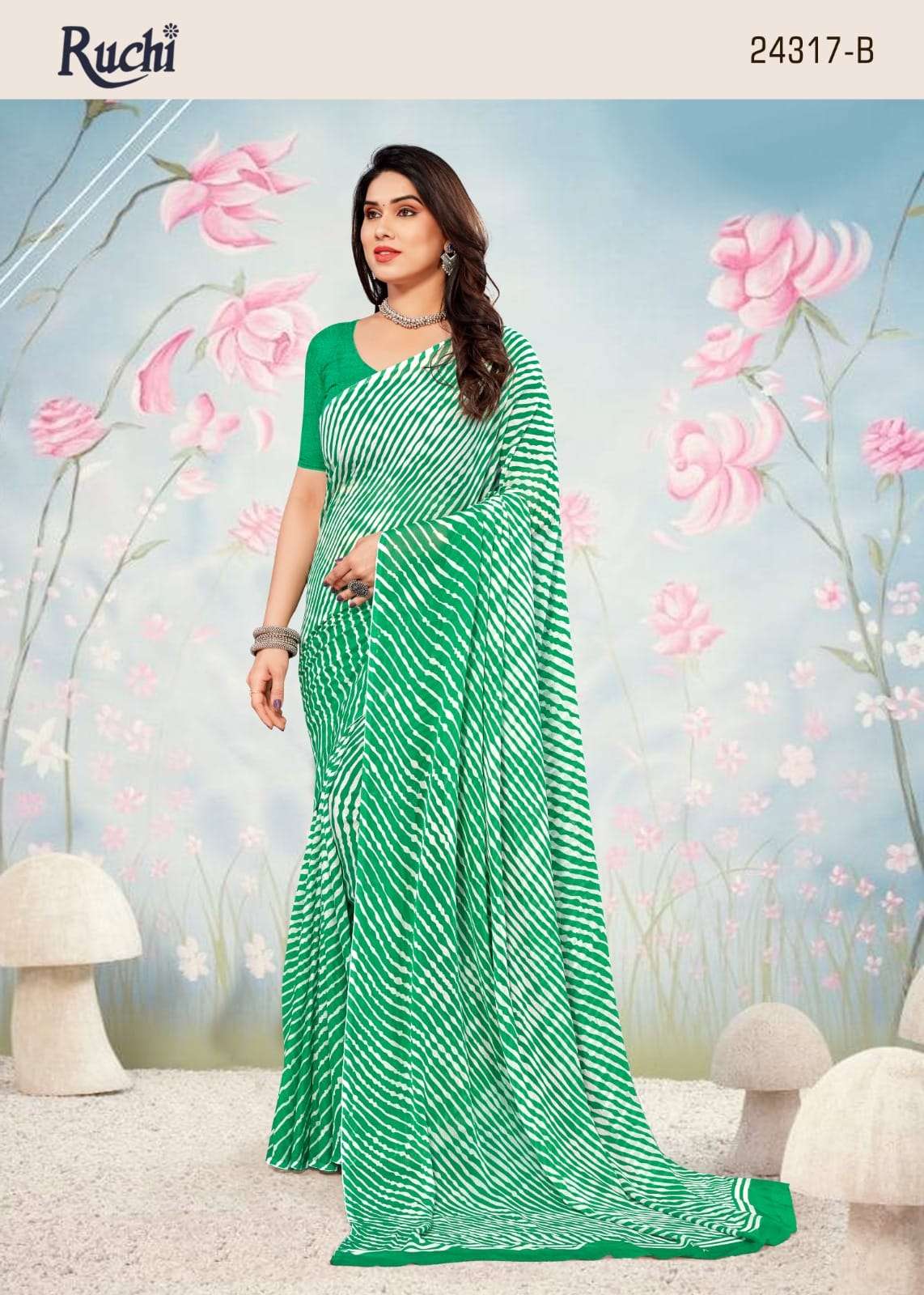 ruchi star chiffon lehriya 24317 fancy daily wear sarees collection 