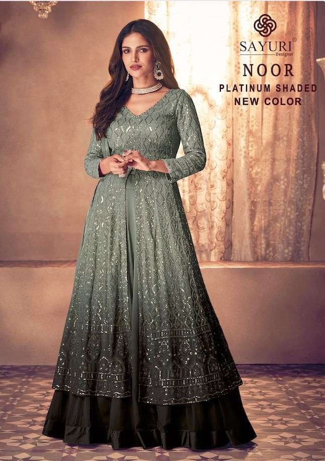 sayuri designer noor platinum shaded new color function wear readymade skirt style long dresess 