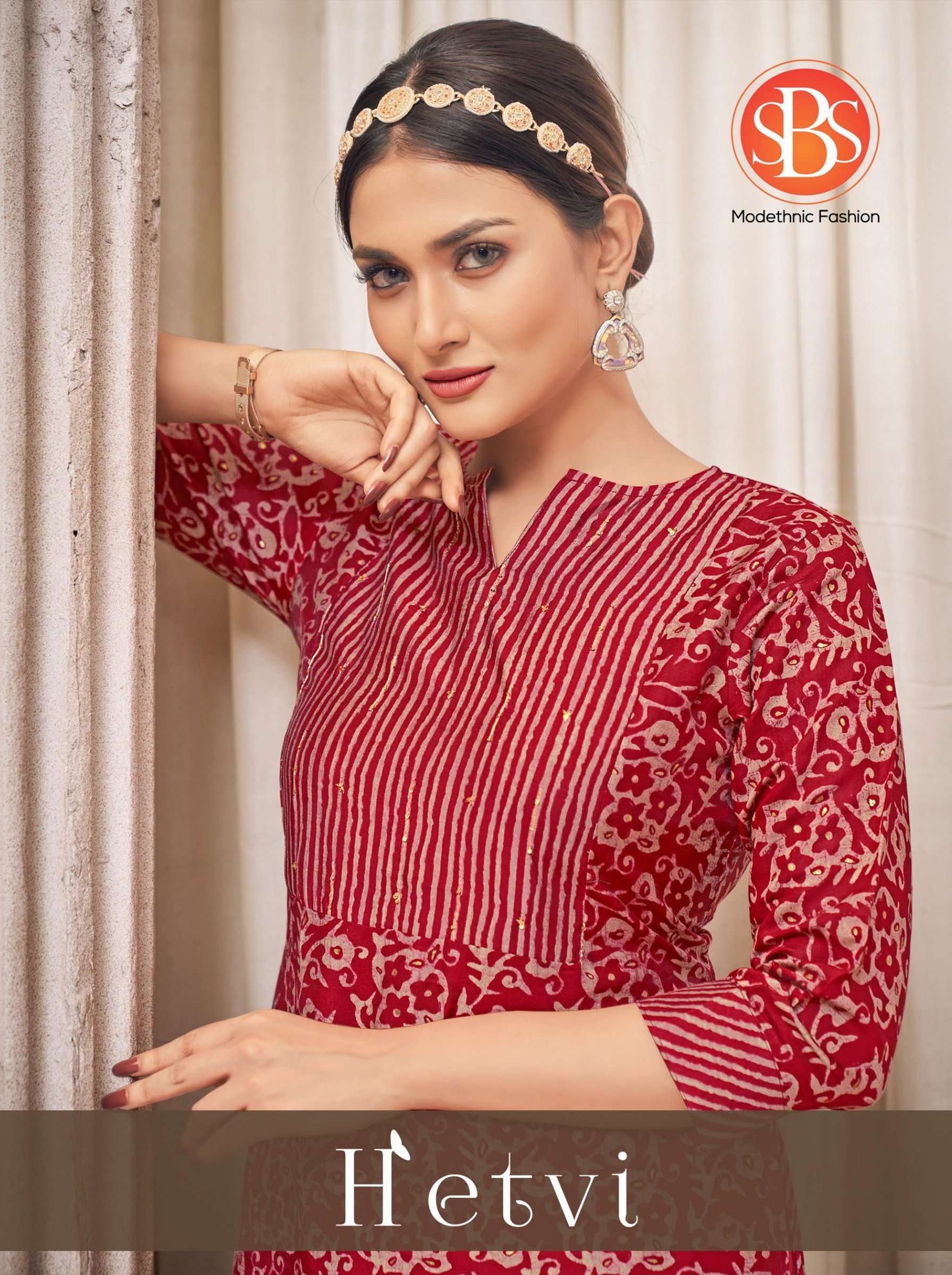 sbs fashion hetvi fantastic chanderi kurti with muslin pant collection 