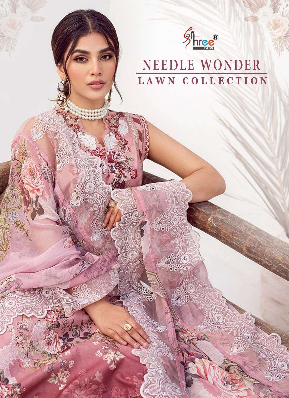 shree fab needle wonder lawn collection designer patch embroidery pakistani suit 