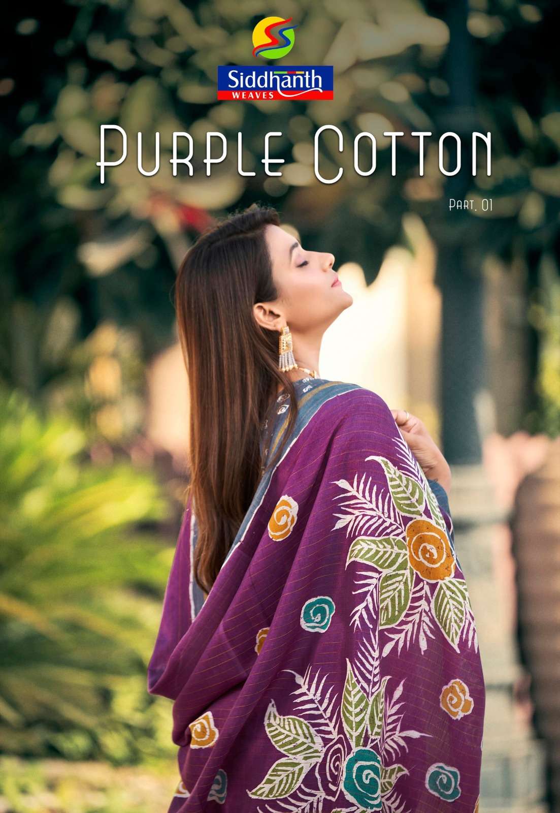 siddhanth weaves present purple cotton fancy amazing cotton sarees wholesaler 
