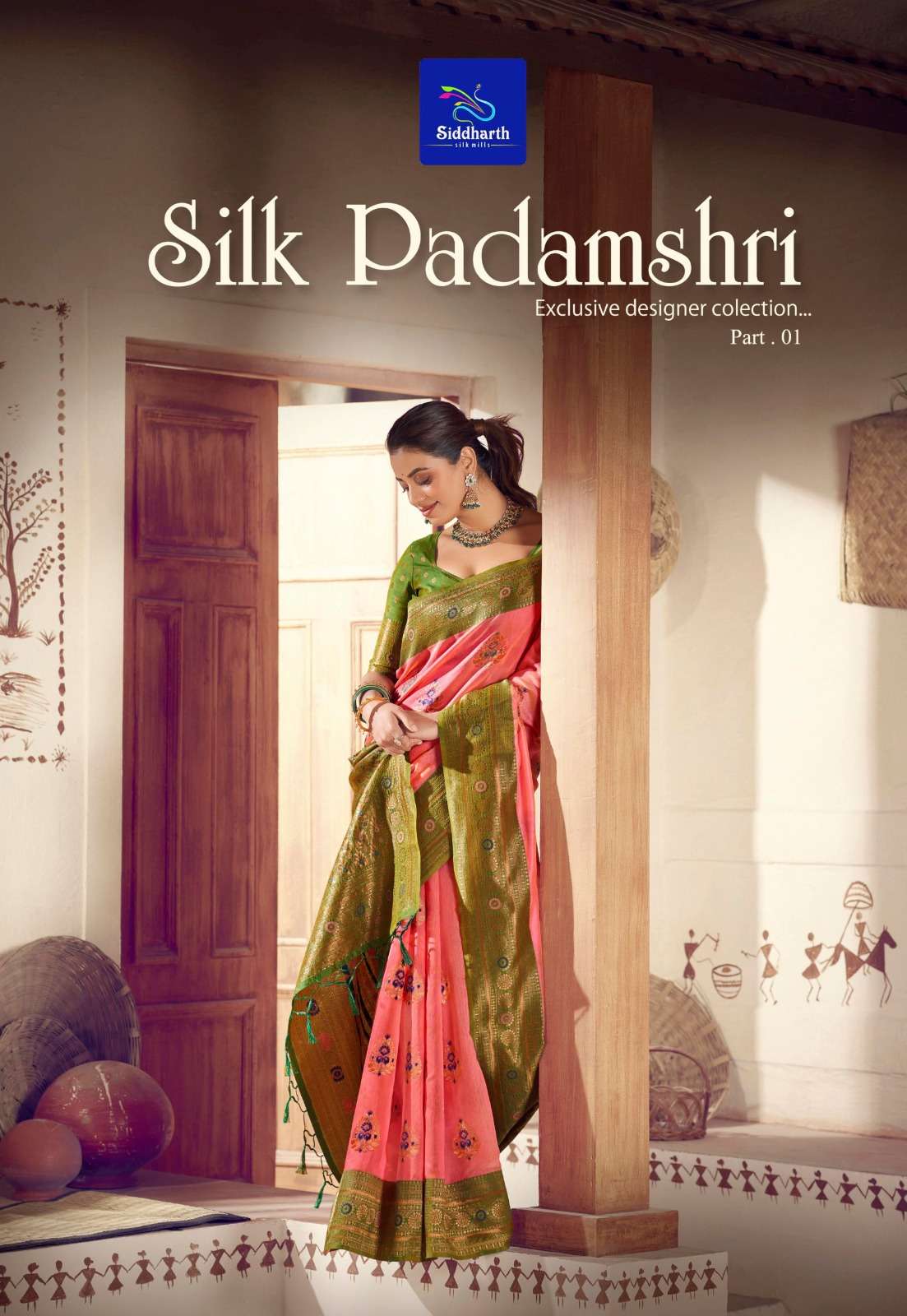 siddharth silk mills present silk padamshri fabulous designer saree collection 