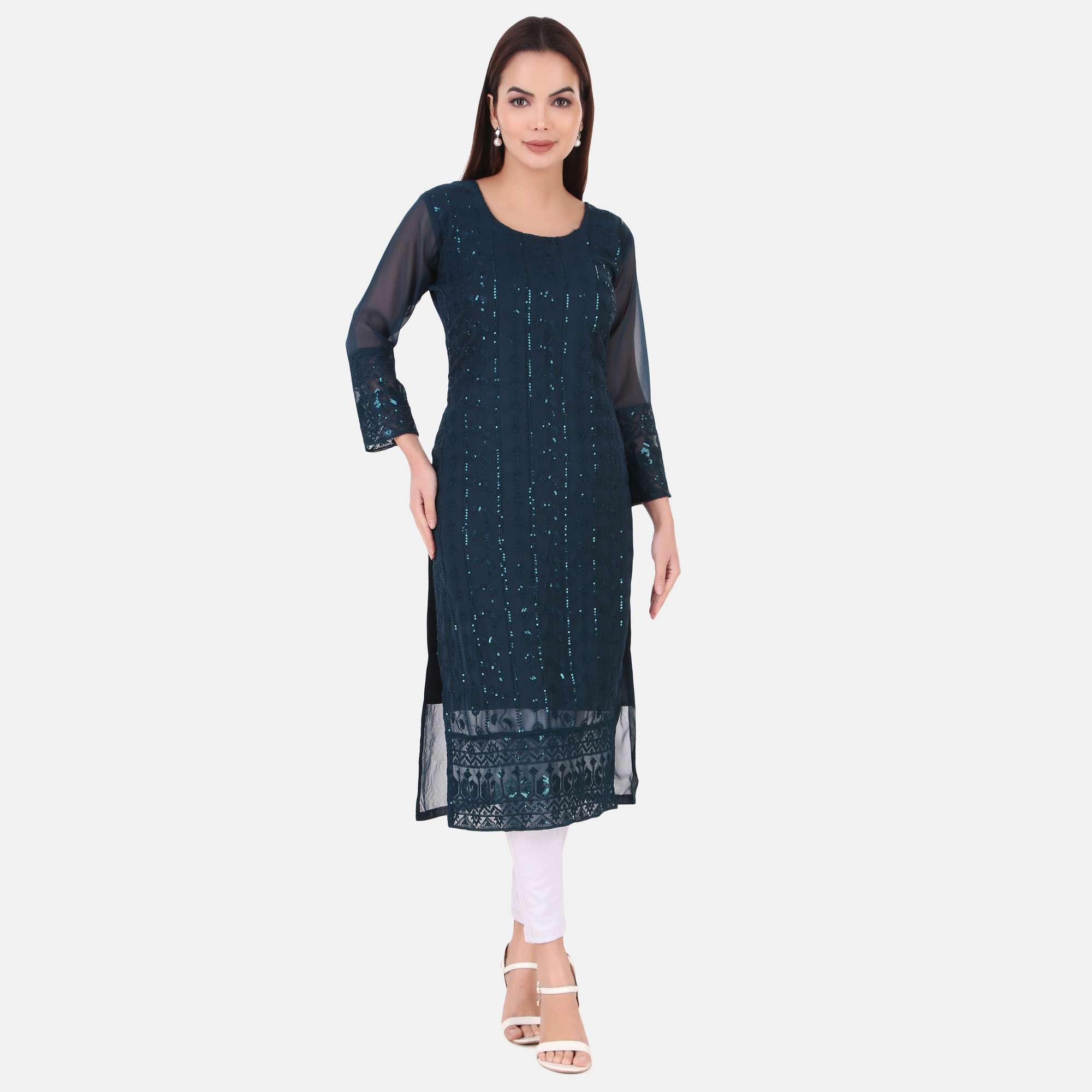 Sumangal Georgette with crepe inner