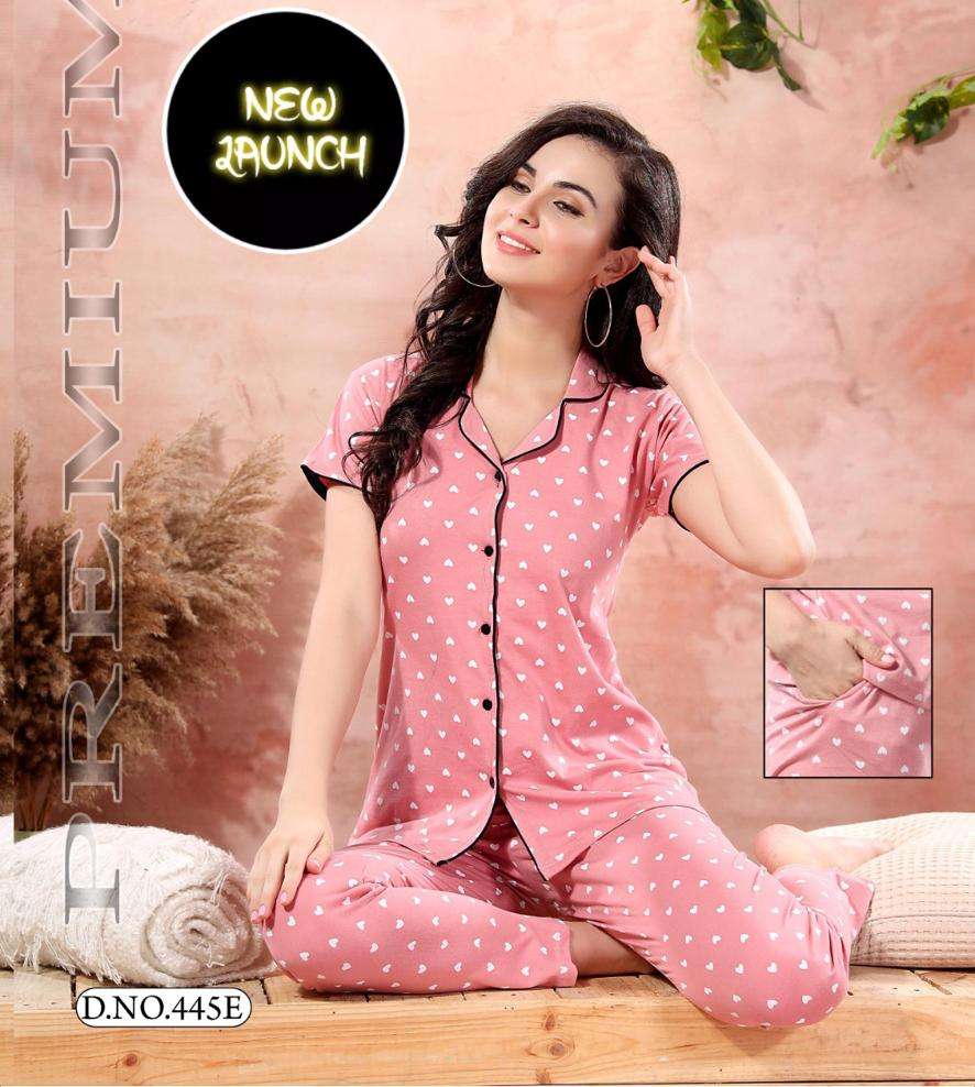 SUMMER SPECIAL COLLOR NS. VOL.4045 A Heavy Shinker Hosiery Cotton Printed Night Suits CATALOG WHOLESALER BEST RATE