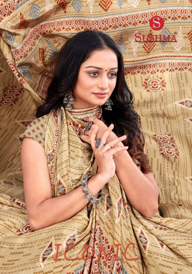 sushma present iconic fancy crape amazing saree collection 