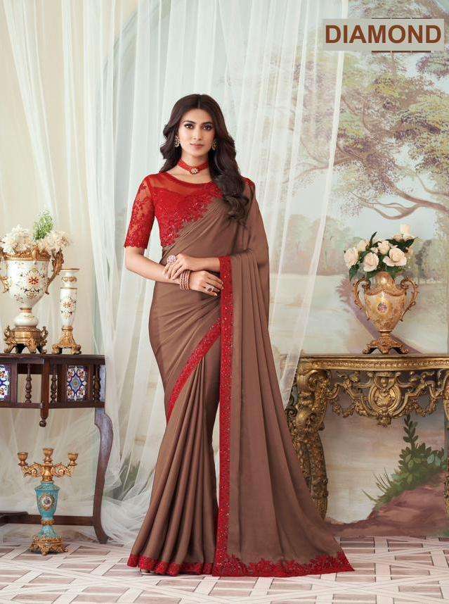 tfh present diamond heavy designer border function wear sarees wholesaler 