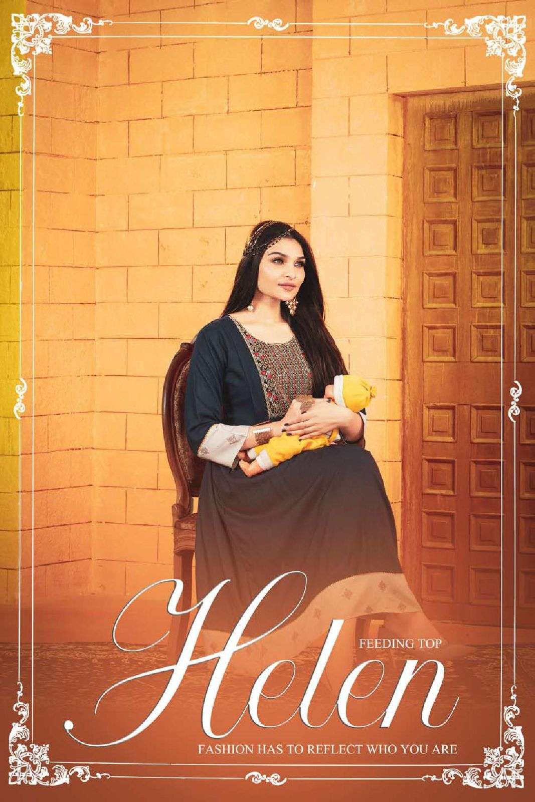 TRENDY HELEN Fancy fabric Of Rayon 14Kg KURTI CATALOG WHOLESALER BEST RATE