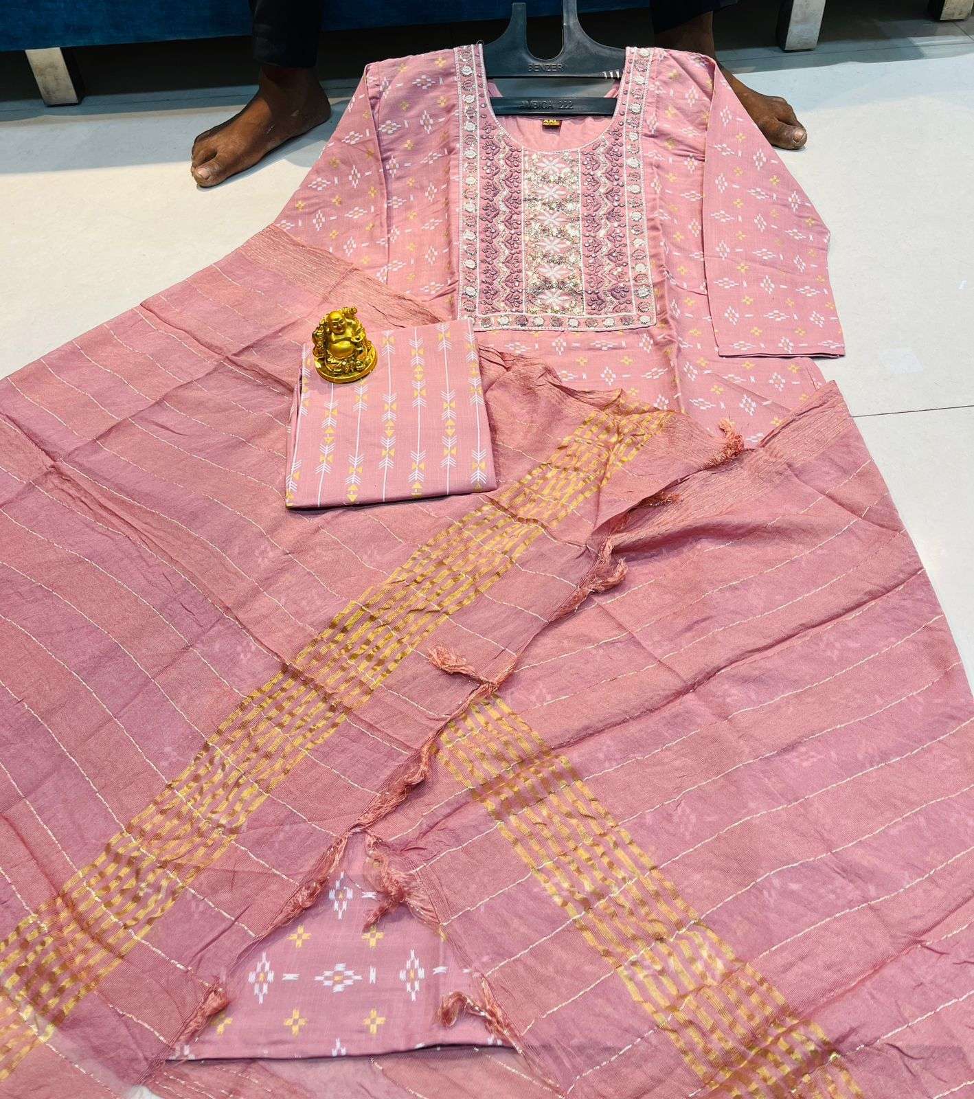 TRENDY SURBHI 06 HEAVY RAYON SLUB READYMADE SUIT 4 COLOUR SET WHOLESALER BEST RATE