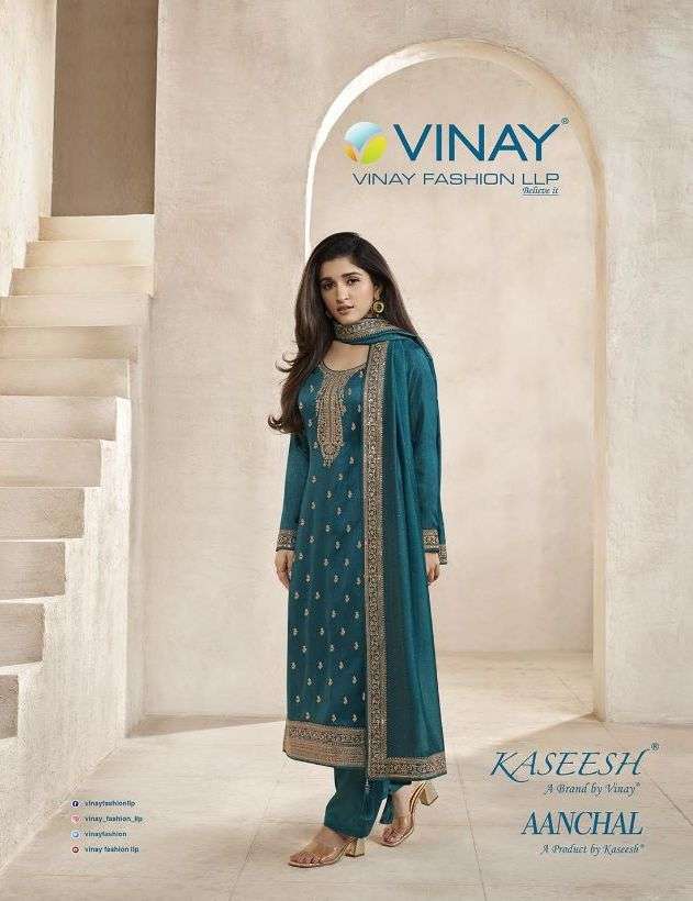 vinay kaseesh aanchal designer heavy work festive wear salwar kameez collection 