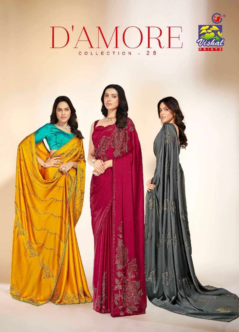 vishal prints present damore vol 28 swaroski work designer beautiful sarees wholesaler 