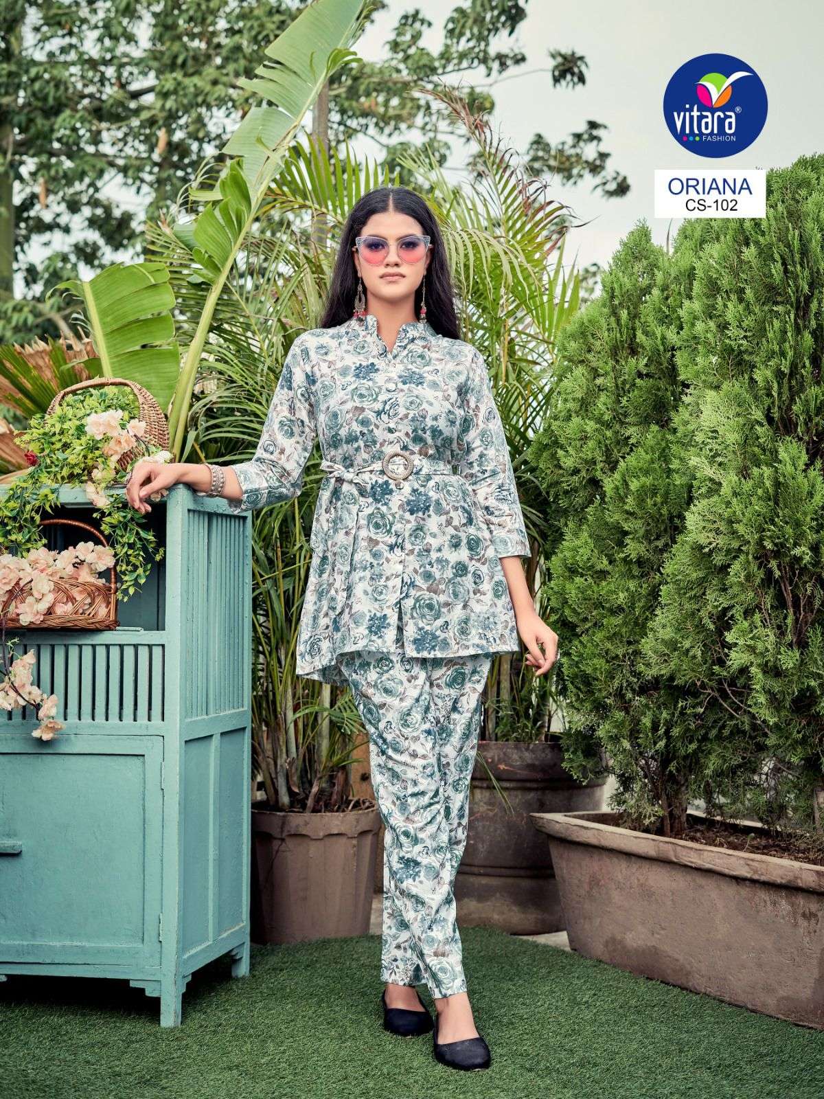 vitara fashion present oriana trendy look cord set fancy kurti with pant combo set 
