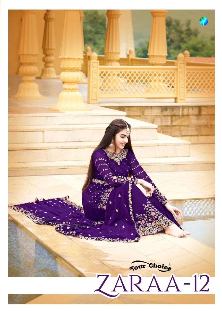 zaraa vol 12 by your choice designer unstitch sharara style salwar kameez collection 