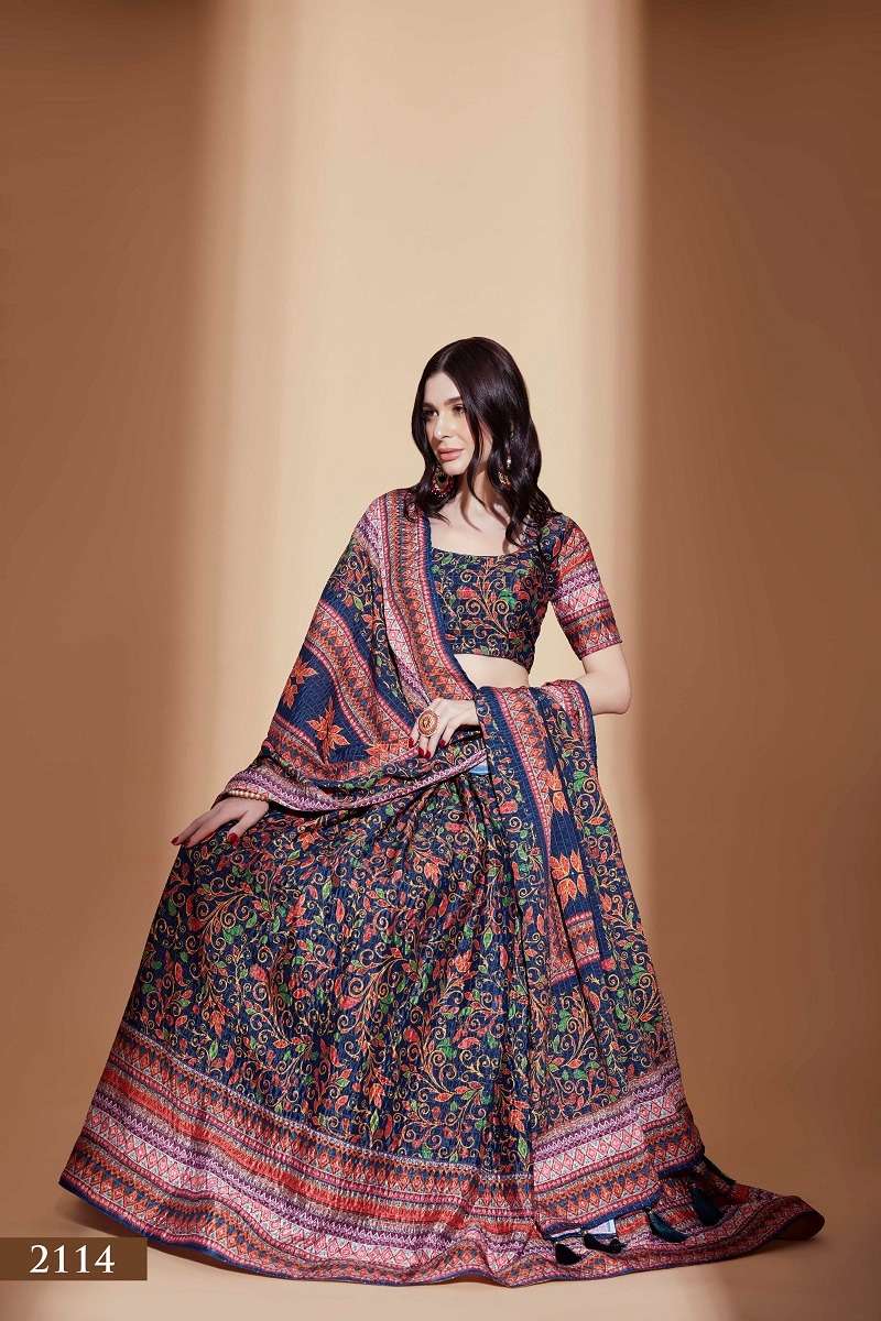 2114 aleena vol 1 by aawiya amazing digital print single blue color lehenga choli 