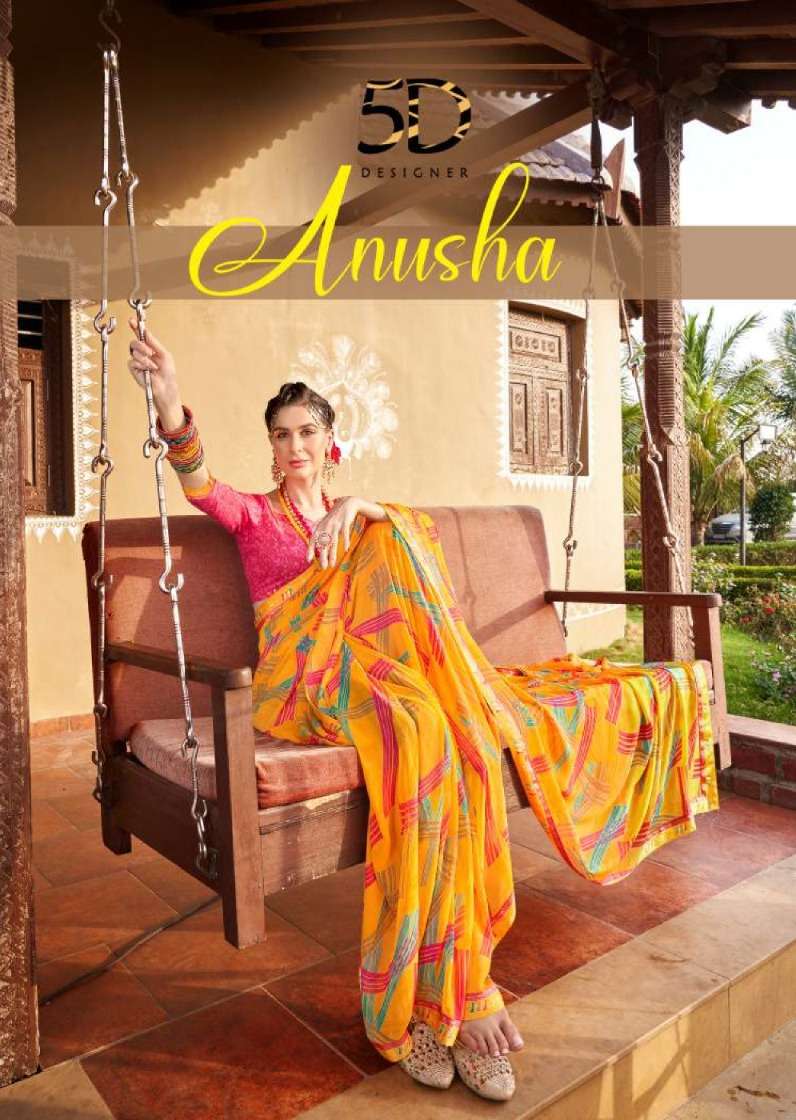 5d designer present anusha fancy weightless sarees collection 