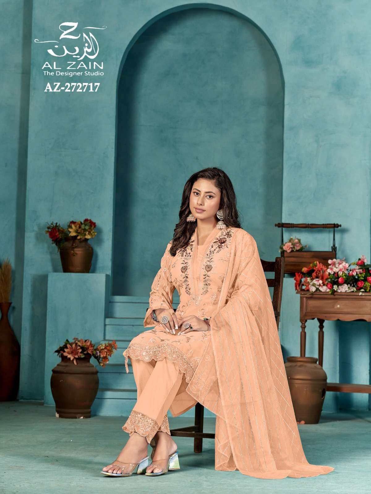 al zain 272717 georgette designer full stitch pakistani salwar kameez