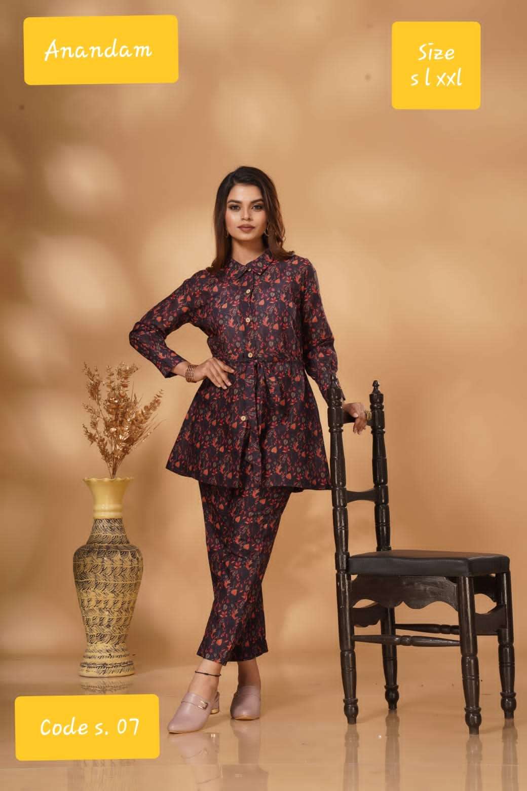 anandam 1-8 designs fancy trendy cord set amazing stitch tunic with pant collection 