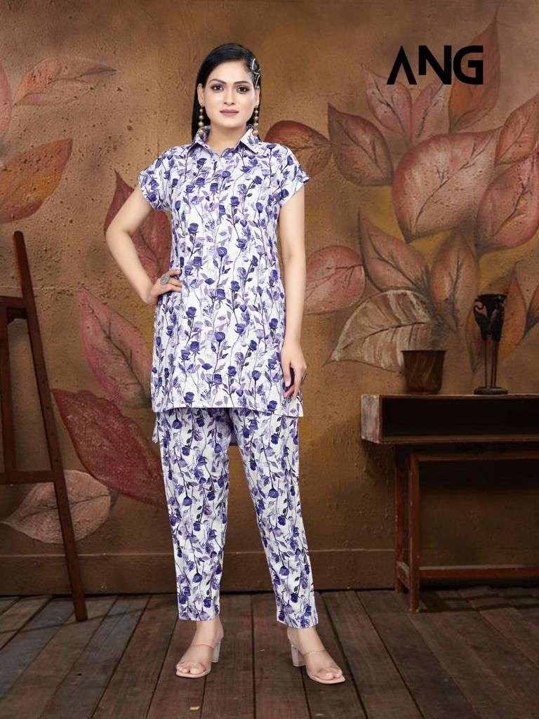 ang fancy rayon capsule print cord set dress beautiful kurti with pant