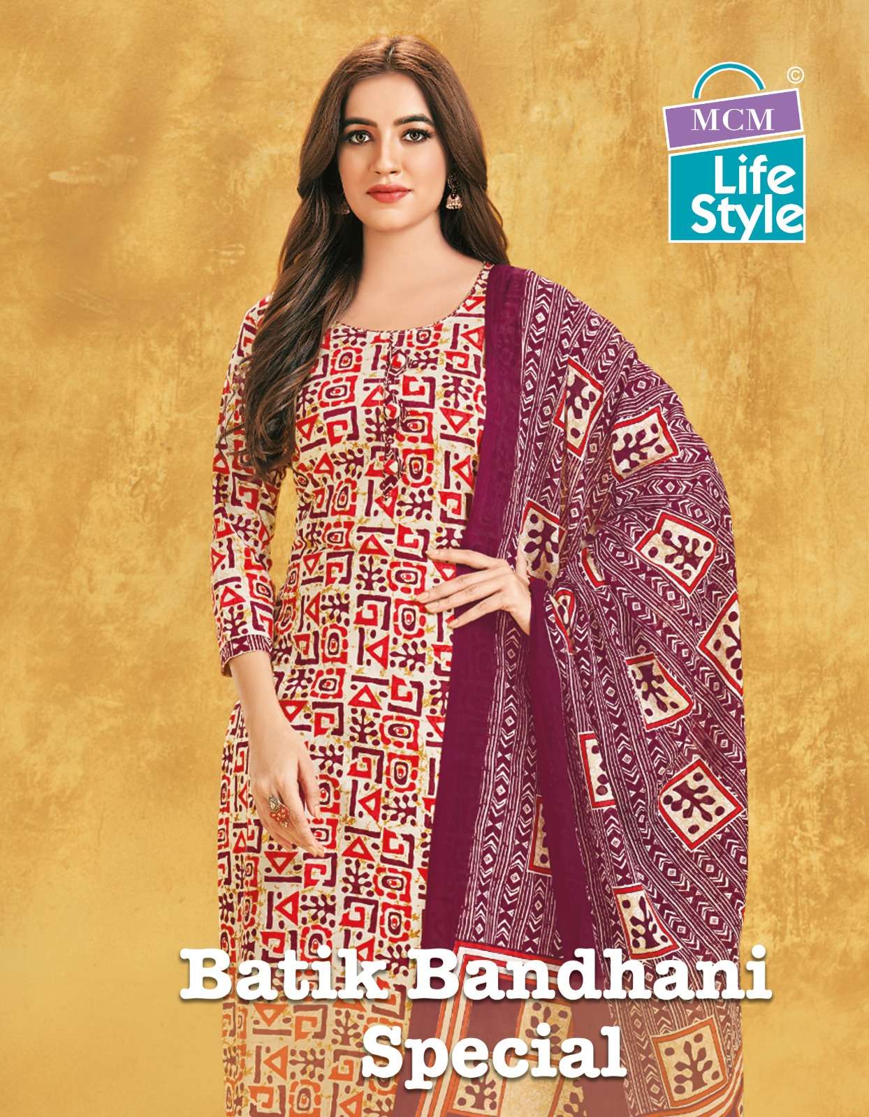 batik bandhani special by mcm lifestyle readymade bandhej print cotton salwar suits catalog
