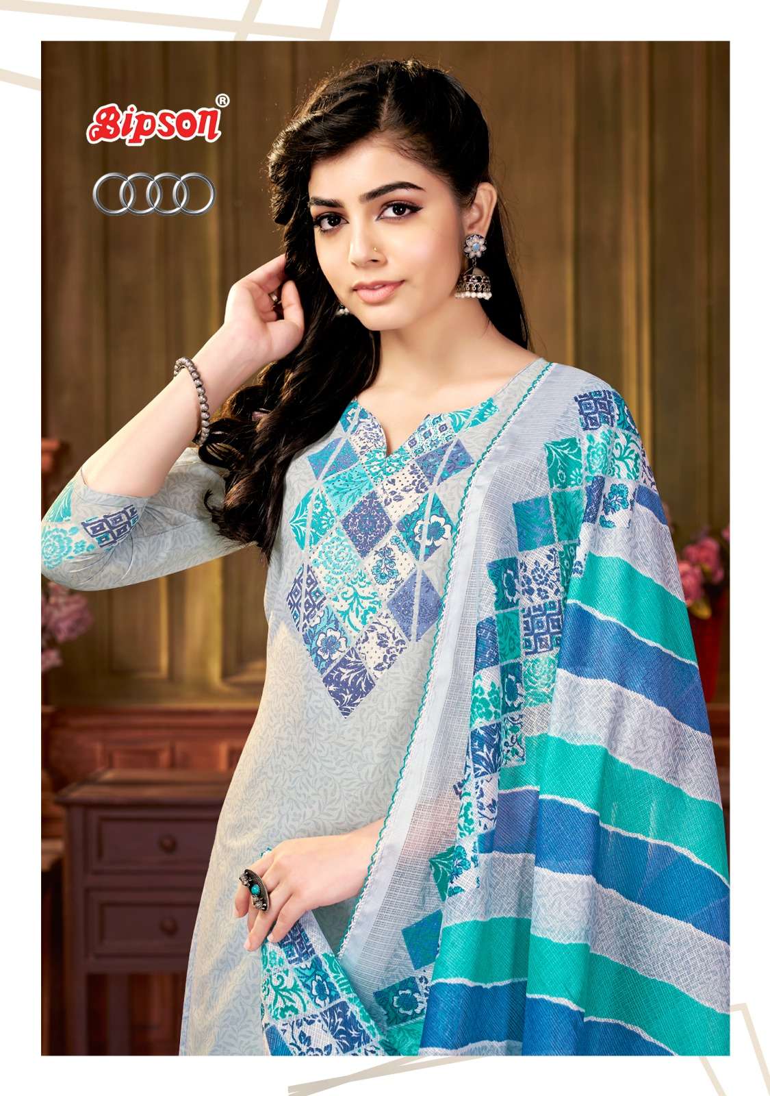 bipson audi 2229-2230 premium cotton with swaroski work unstitch salwar kameez wholesaler 