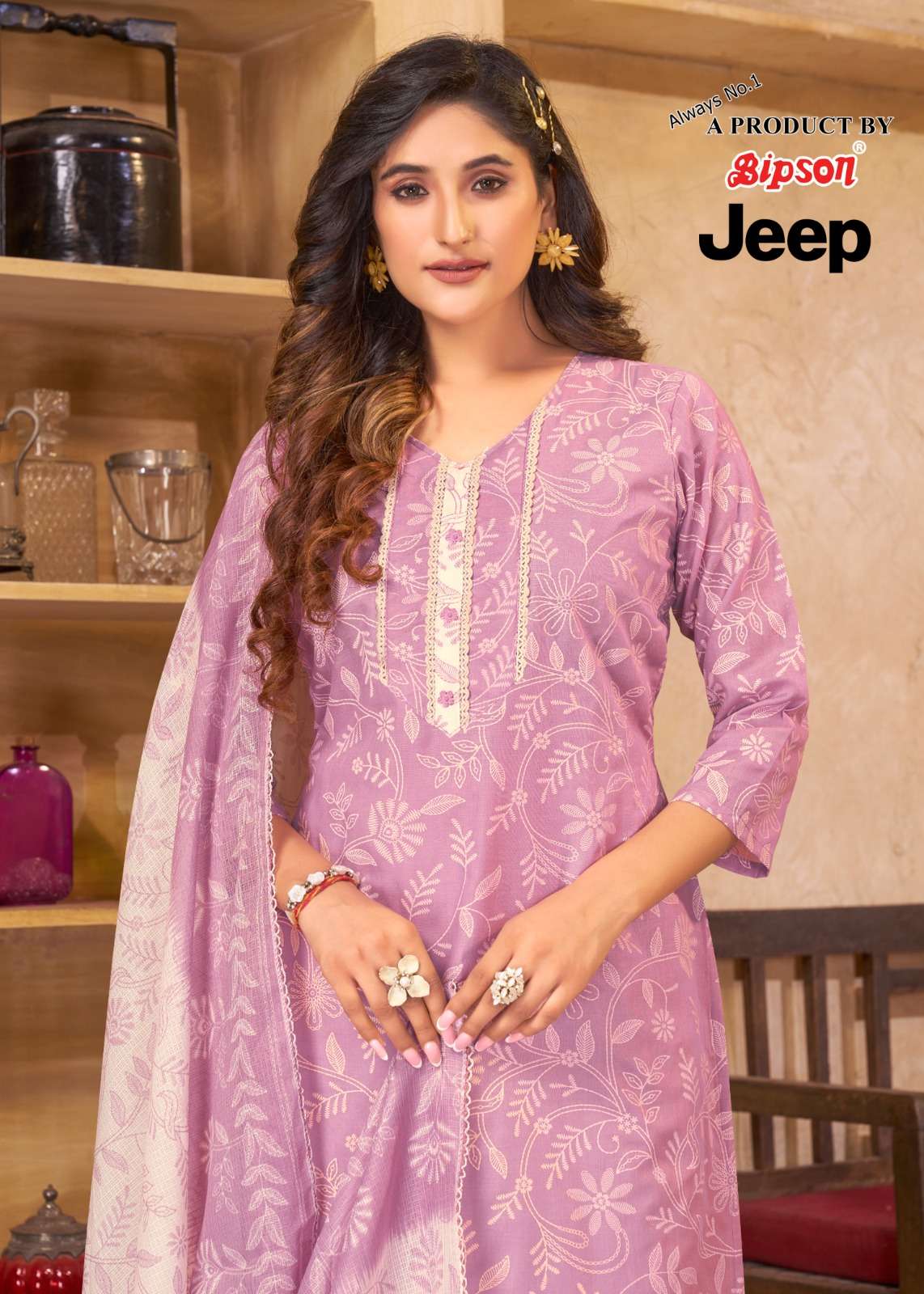 bipson jeep 2233-2234 adorable cotton ladies suits wholesaler 