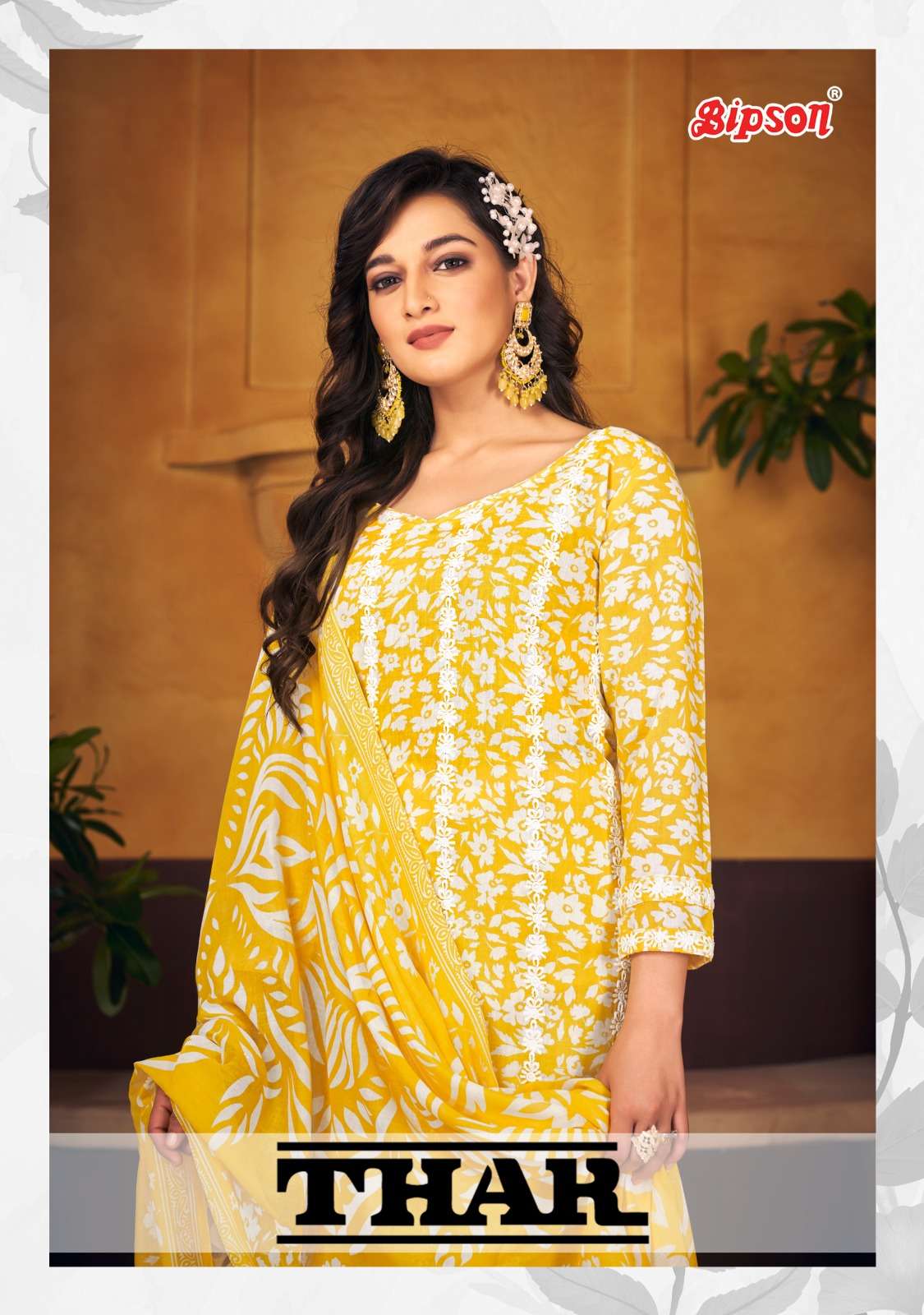bipson thar 2239-2240-2241 adorable print with white thread work cotton ladies suits online wholesaler 