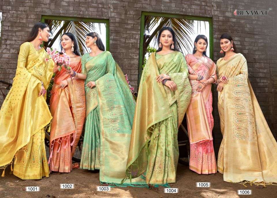 bunawat jalsa silk zari weaving wedding banarasi saris wholesaler