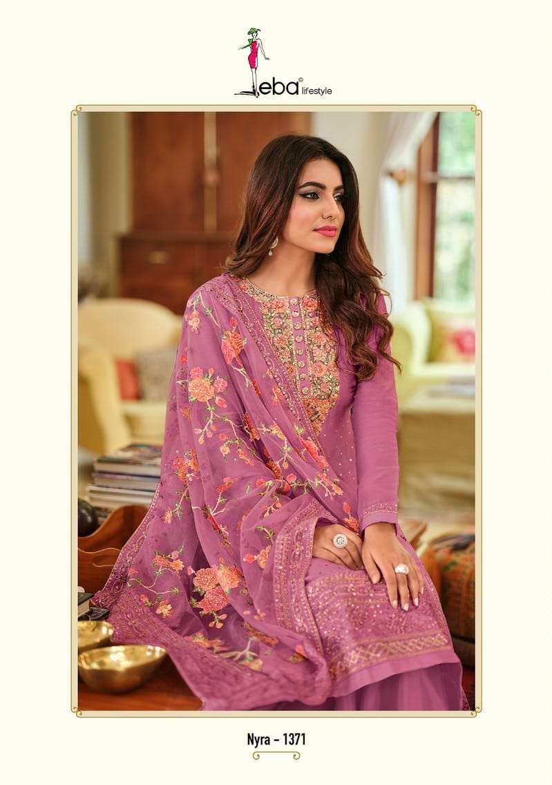 eba lifestyle nyra vol 3 1371 color edition 2 designer work salwar kameez material 