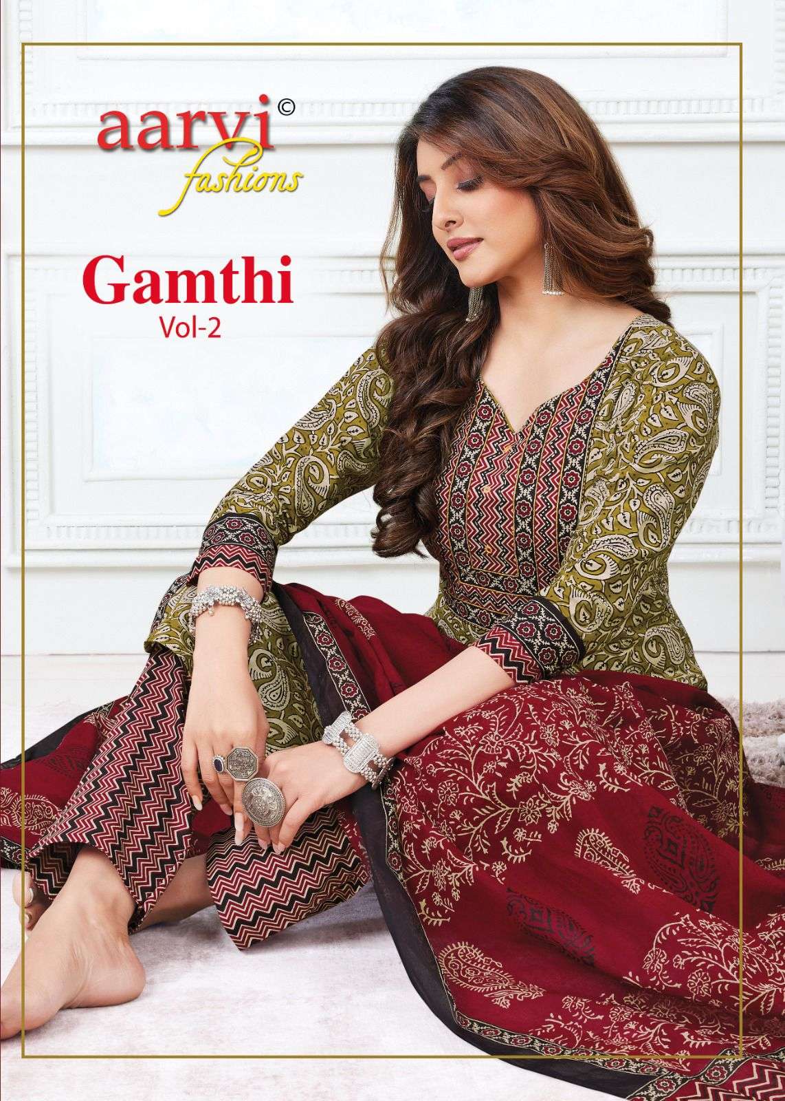 gamthi vol 2 by aarvi fashions adorable work readymade salwar suit online supplier 