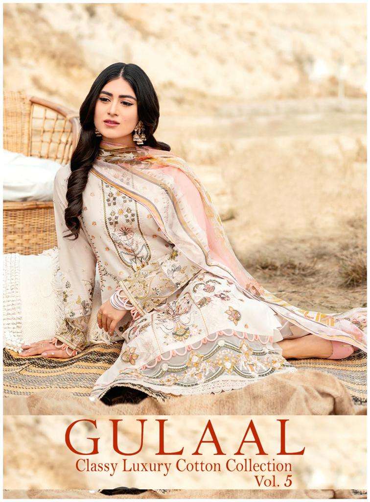 gulaal classy luxury cotton collection vol 5 beautiful designs pakistani salwar suit collection 