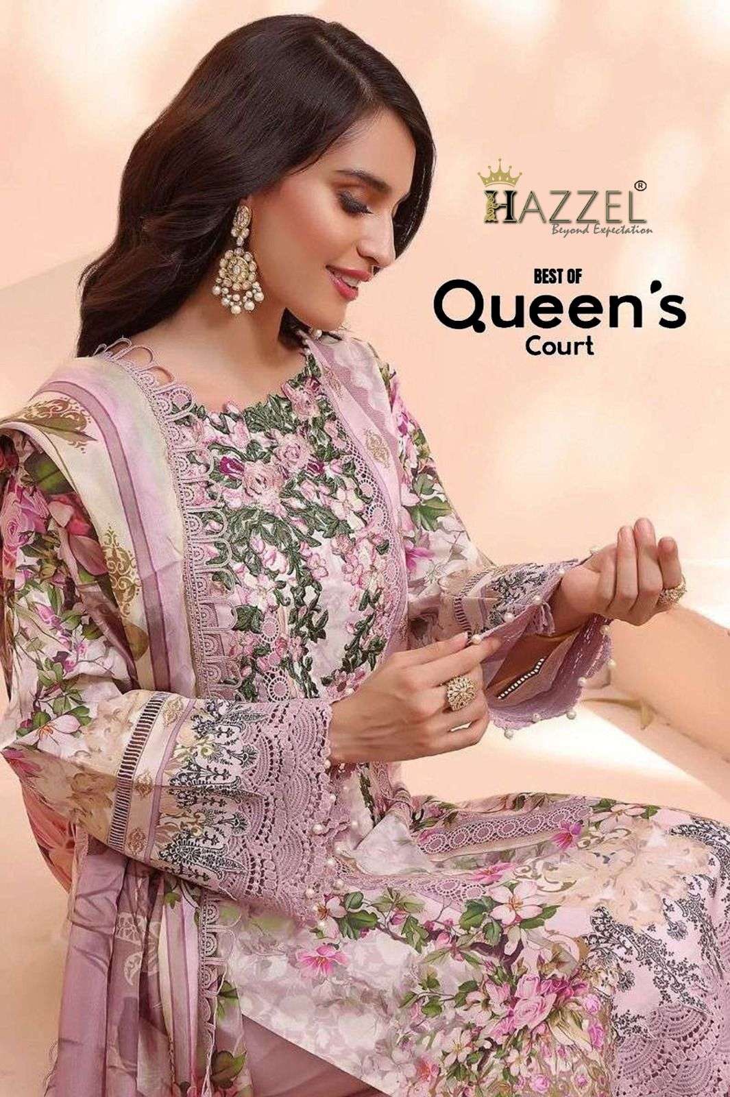 hazzel firdous queen court printed with patch work pakistani salwar kameez material