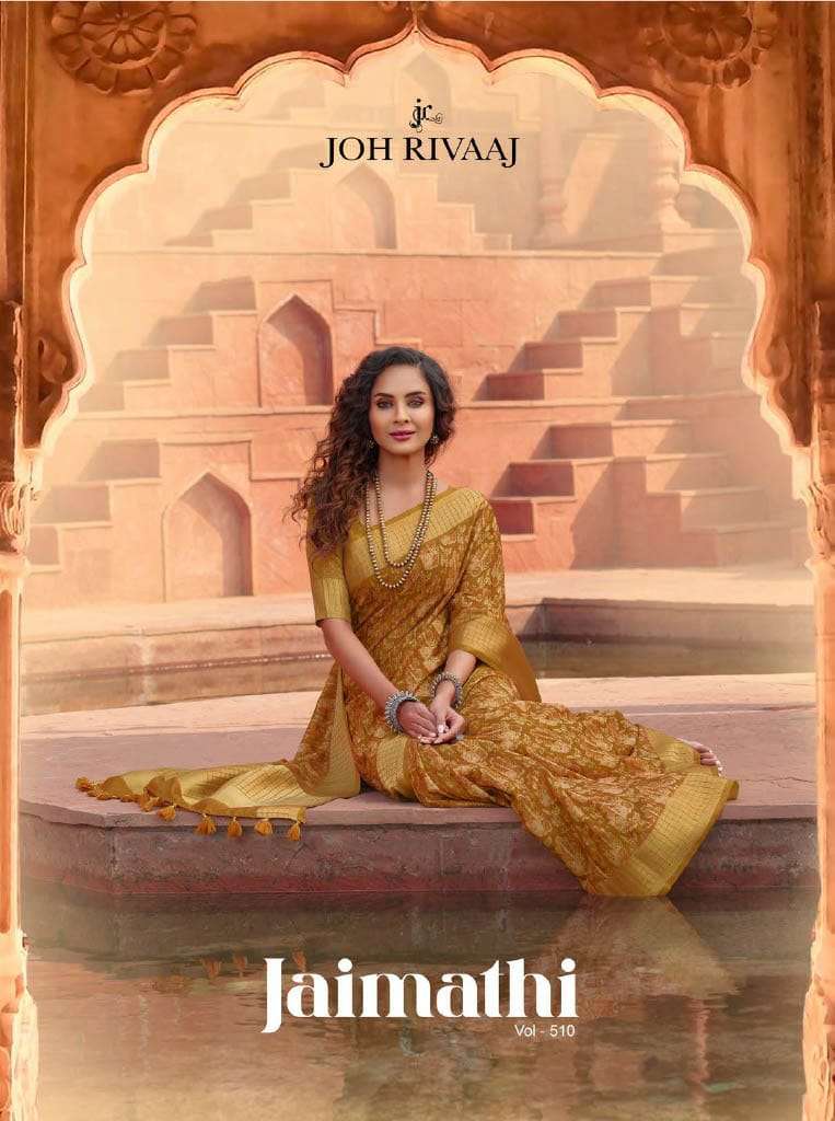 joh rivaaj jaimathi vol 510 51001-51009 series amazing fancy sarees catalogue