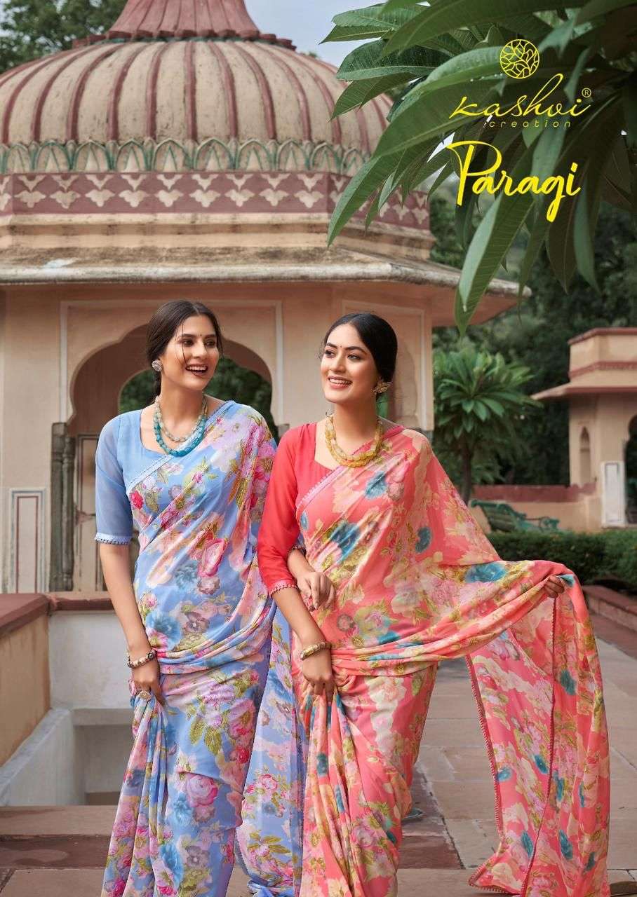 kashvi creation paragi 4077-4084 fancy weightless casual sarees collection 