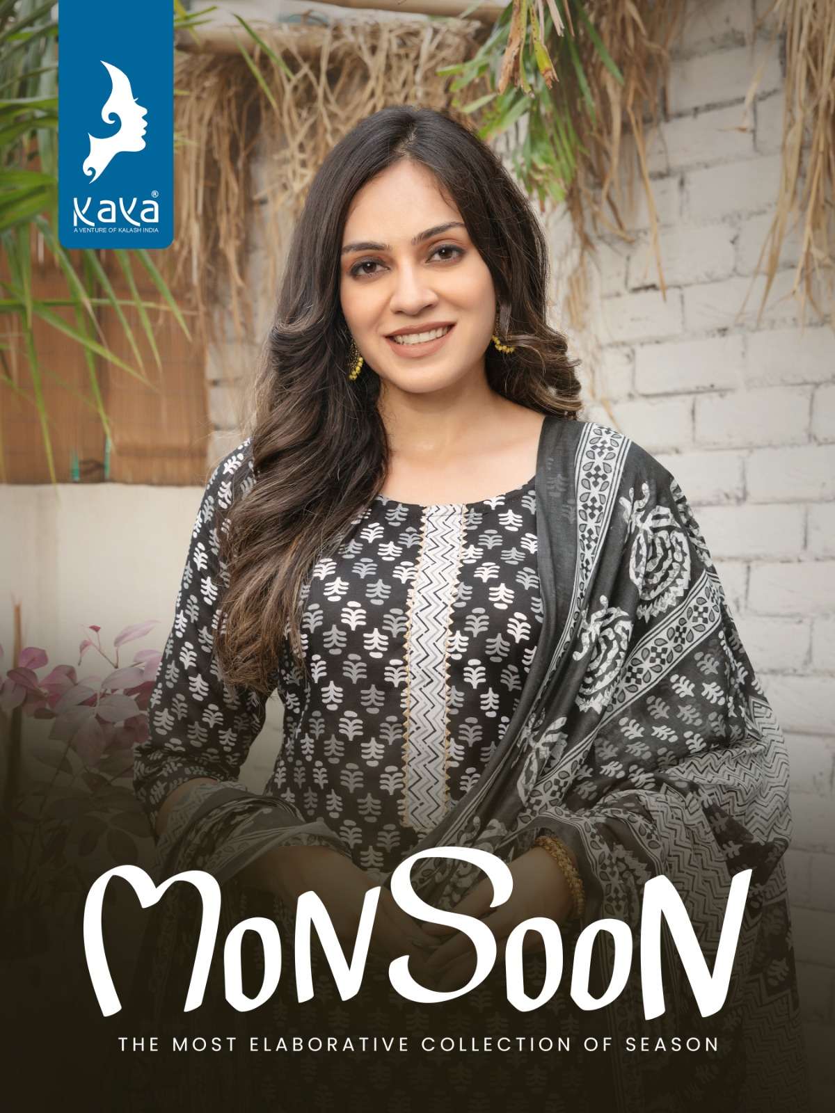 kaya present monsoon fancy 3pcs set rayon print kurti with pant and cotton dupatta catalog