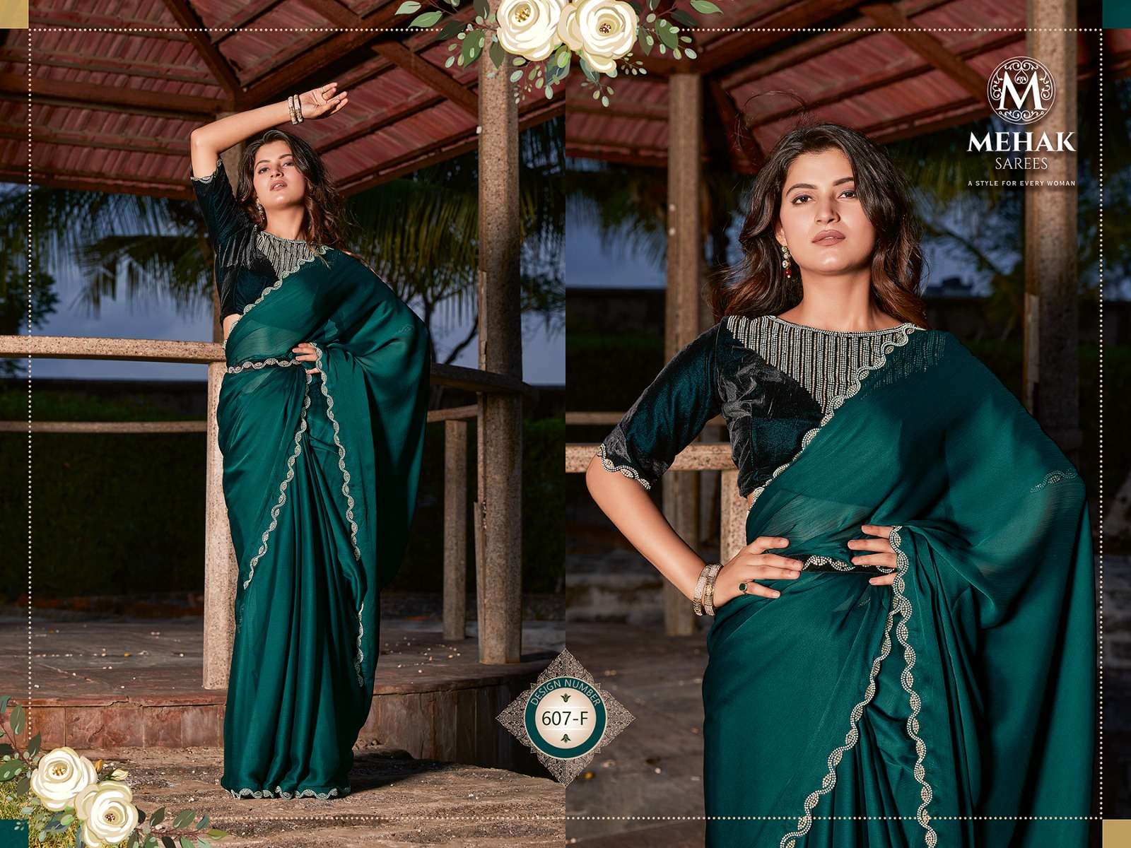 mehak 607 fancy party wear sarees online supplier