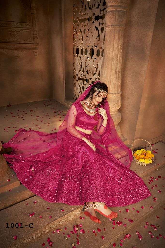 mrudangi maharani 1001 colour series heavy designer work wedding lehenga choli collection 