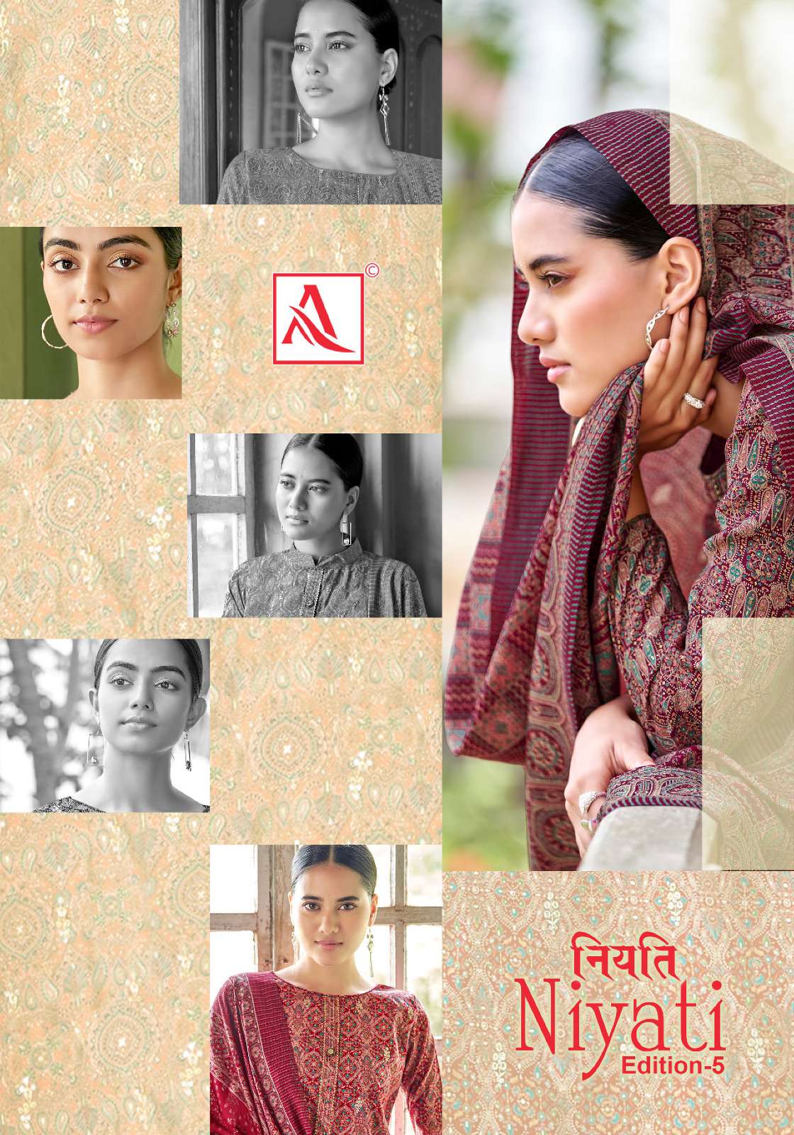 niyati vol 5 by alok suit fancy work chanderi salwar kameez wholesaler 