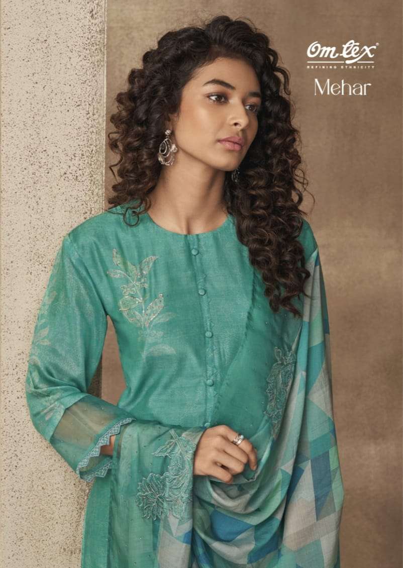 omtex present mehar amazing digital print with work salwar kameez materials