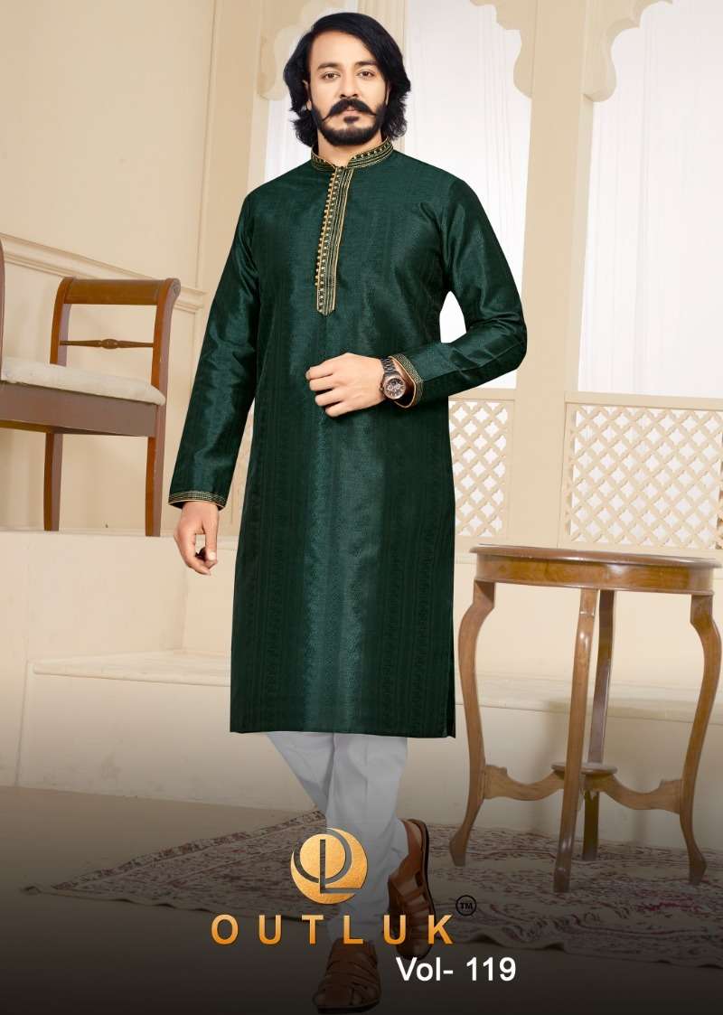 outluk 119 amazing best quality readymade mens kurta and pant pair collection 